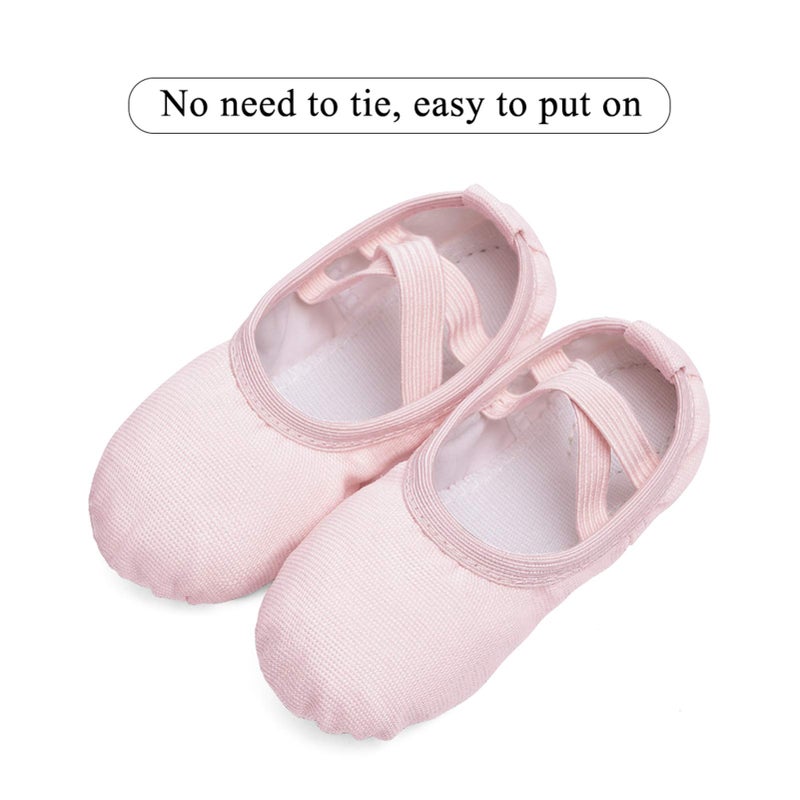Stelle Canvas Ballet Shoes Toddler Girls Ballet Slippers No-Tie Boys Dance Shoes(Ballet Pink,11ML) - Image 3